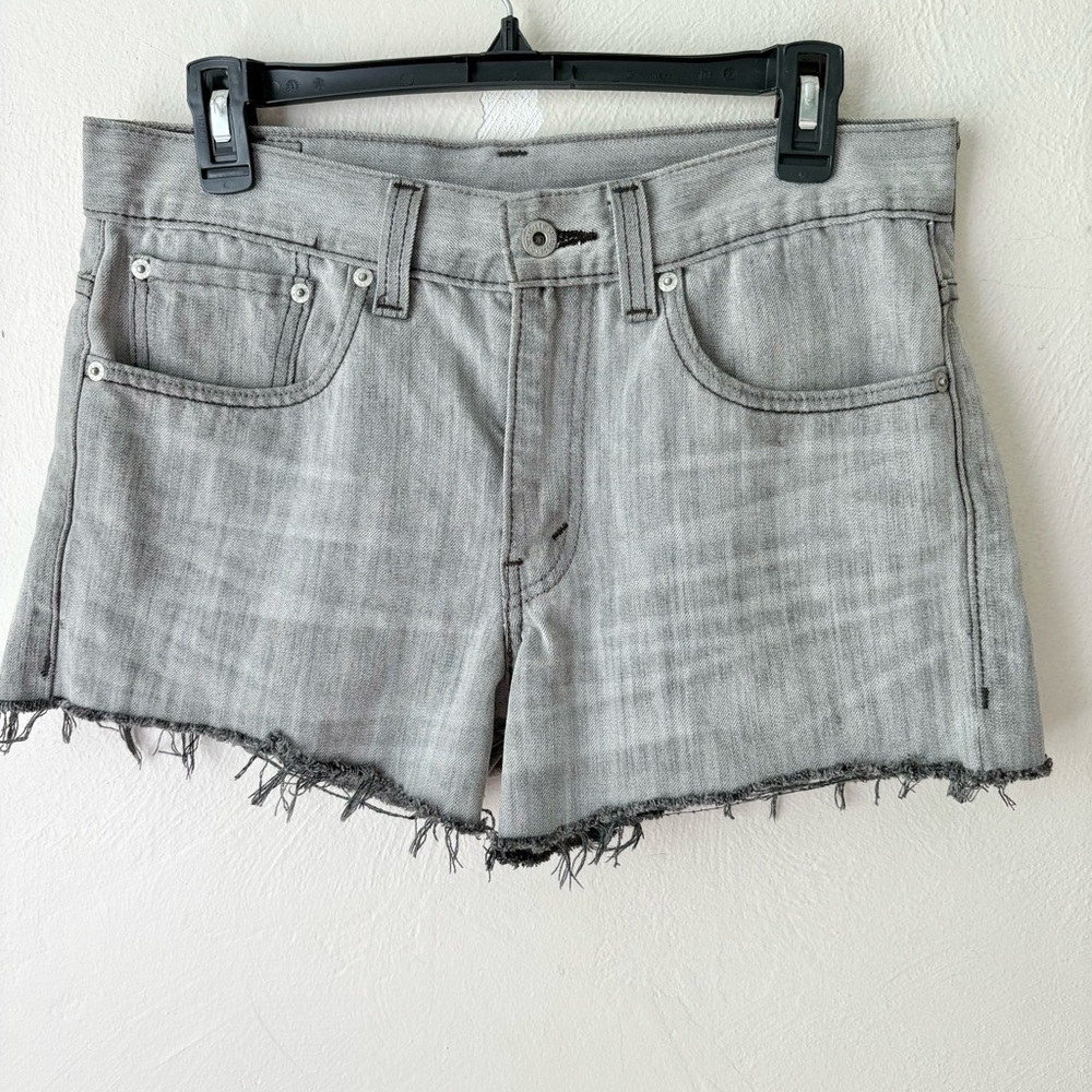 Levis Black/Gray Cut Off Micro Jean Shorts